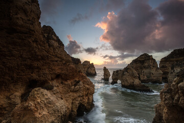 sunrise on the coast at algarve