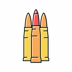armor piercing bullets color icon vector illustration