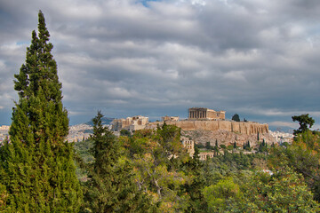 Fototapeta na wymiar Greece. Athens. Parthenon on Mount Acropolis against the background of the summer sky
