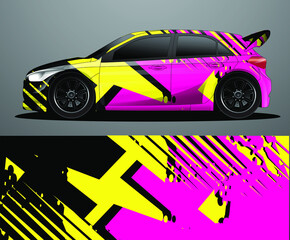 Rally car decal graphic wrap vector, abstract background