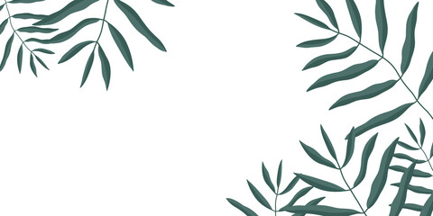 Obraz premium bamboo leaves on a white background