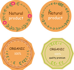 Natural organic product frame, lables for organic food, cosmetics, flowers