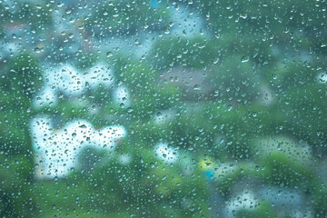 water drops on glass