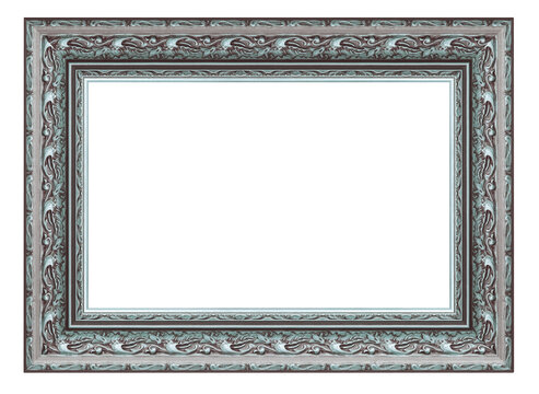 Vintage silver frame isolated on a white background