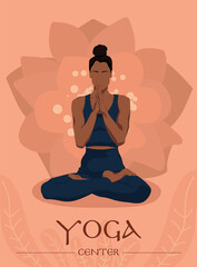 Fototapeta na wymiar yoga woman poster