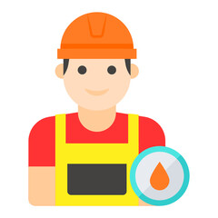 oilman Avatar Concept, Industrial Plant Manager Vector Icon Design, Oil and Gas industry Symbol, Petroleum  and gasoline Sign, Service and supply stock illustration