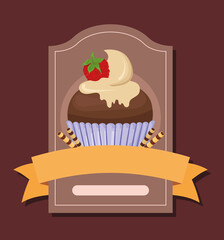 cupcake with fruit and chocolate
