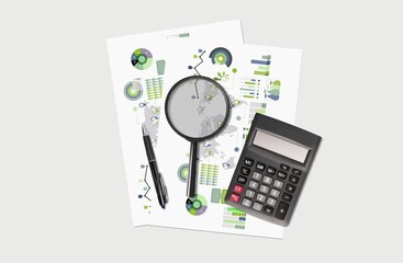 Fototapeta premium Business graphs, charts on table. Financial development, Banking Account, Statistics concept