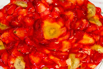 Close up of strawberry and jelly