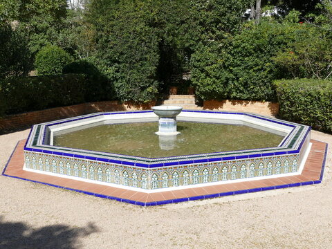 Fountain in Marivent (sea and wind) Park in Palma, Mallorca, Balearic Islands, Spain