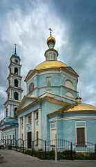 Fototapeta na wymiar Feast of the Presentation of the Blessed Virgin church, years of construction 1802-1817. City of Kashira, Russia