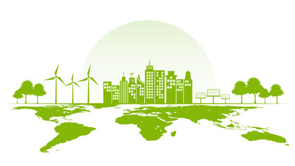 Fototapeta premium World environment day, Eco friendly and Sustainability development city concept, Vector illustration