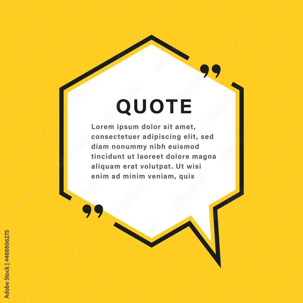 Poster quote box frame speech bubble. texting boxes with quotation marks. line quote frames
