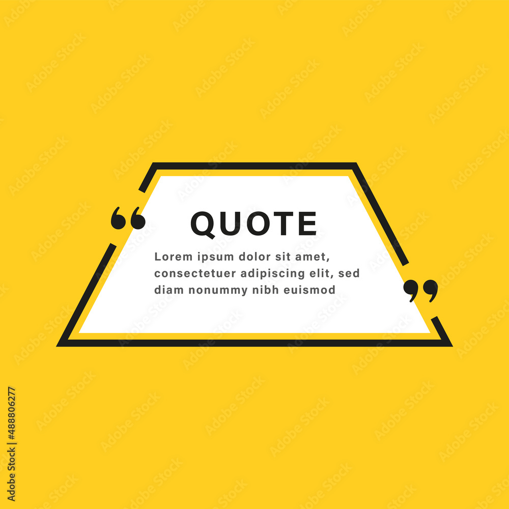 Poster quote box frame. texting boxes with quotation marks. line quote frames