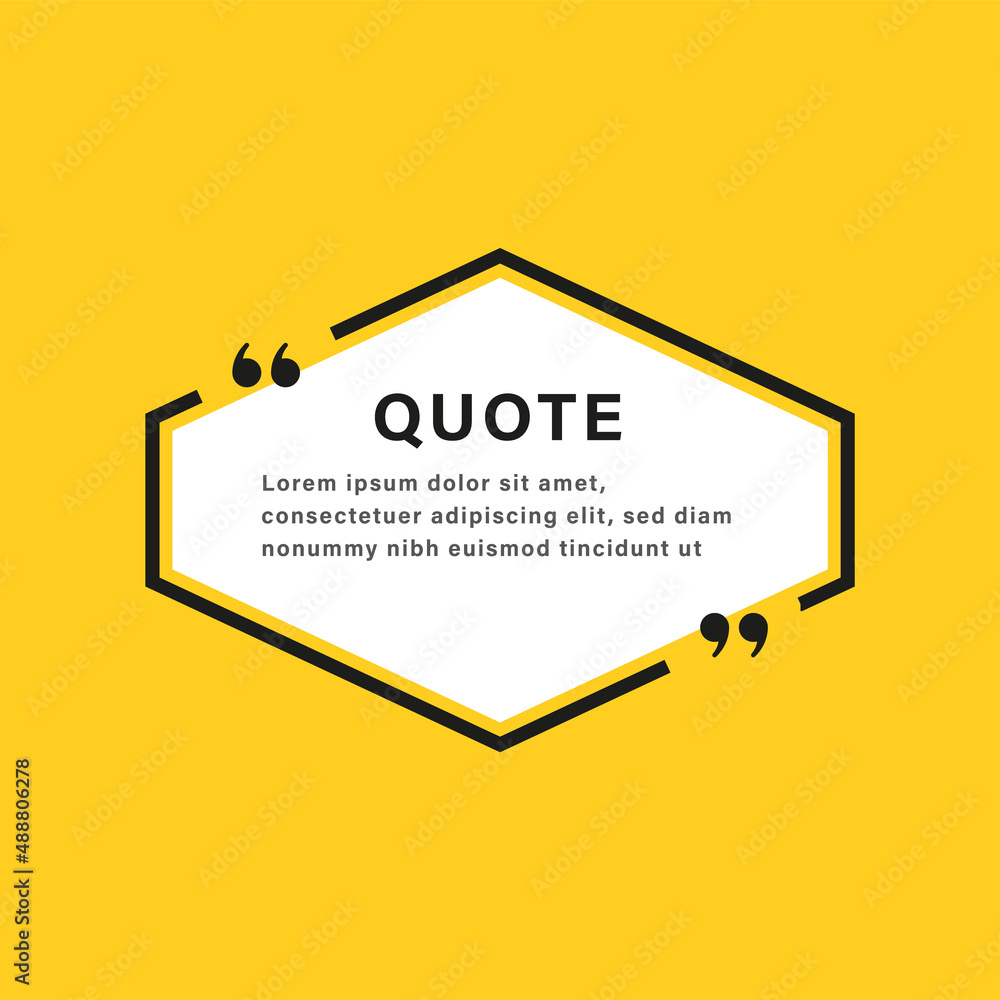 Poster quote box frame. texting boxes with quotation marks. line quote frames