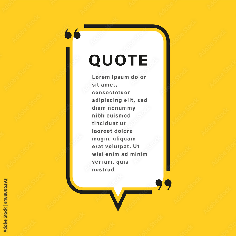 Leinwandbilder quote box frame speech bubble. texting boxes with quotation marks. line quote frames	
