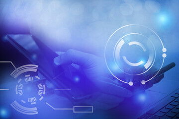 Mobile Digital Marketing data analytics, Conversion Rate , Online contents and social media management concept 