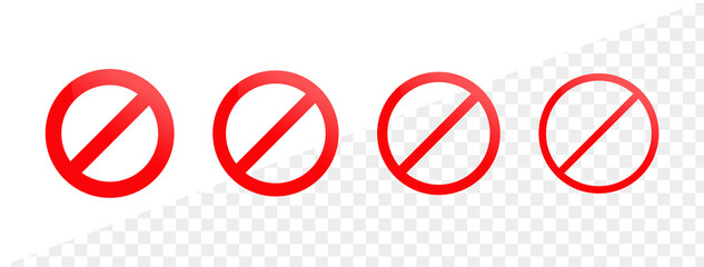 no sign, prohibition sign ot Red ban icon, Not Allowed Sign, stop icon	
