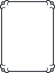 Vector border frame. Background or book page. Simple rectangular billboard, poster, plaque, signboard, sticker, or label 
