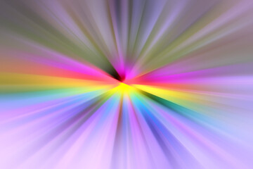 Abstract radial zoom blur surface of   lilac, pink, yellow tones. Abstract colorful background with radial, radiating, converging lines.