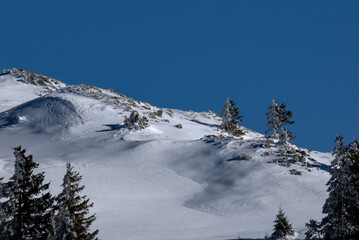 Crête enneigé sur la massif de la Dôle en hiver