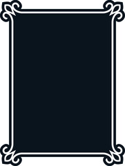 Vector border frame. Background or book page. Simple rectangular billboard, poster, plaque, signboard, sticker, or label 