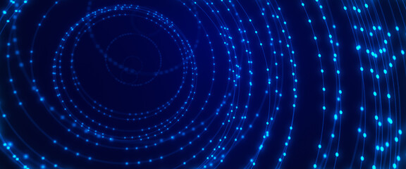 Abstract line circle technology background, blue red light technology background. 