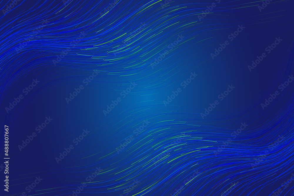 Poster color wavy flowing lines have a technical spatial vector background