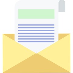 Open letter vector flat icon paper message