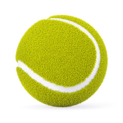 Yellow tennis game ball isolated on white background