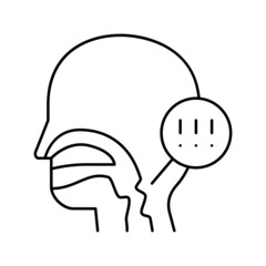 dysphagia disease line icon vector illustration