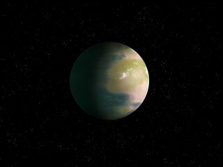 Beautiful distant planet, Earth's twin from another solar system. Super-earth in space. 
