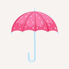 Vector illustration an umbrella with drops of water. Elements for poster, scrapbooking, stickers set, greeting card, party invitations, tags.