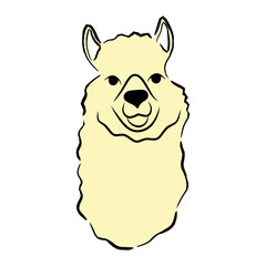 Cartoon south american animal alpaca