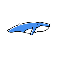 Obraz premium whale ocean color icon vector illustration