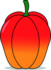 Illustration of paprika isolated on white background