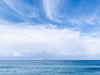 Blue sea horizon, natural sea background 
