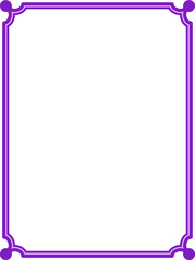 Vector border frame. Purple pink background or book page. Simple rectangular billboard, poster, plaque, signboard, sticker, or label in classical style