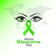 World Glaucoma Day. 12 March. background, poster, banner for world glaucoma concept. Vector illustration.