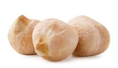 Chickpeas on a white background, Turkish peas. Isolated