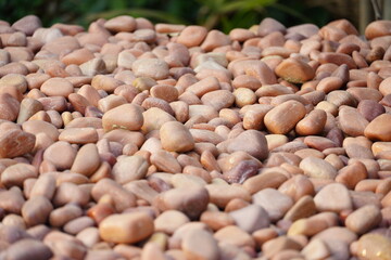 Plenty of brown Small Pebble Stones for wallpeper