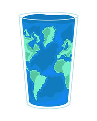 world map inside glass