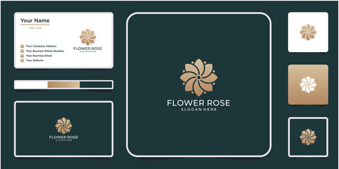 Elegant flower logo design abstract.