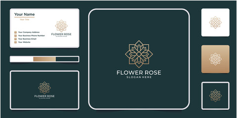 Fototapeta na wymiar Elegant flower logo design abstract.