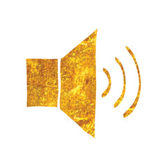 Hand drawn gold foil texture icon Audio volume