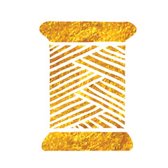 Hand drawn gold foil texture icon Yarn