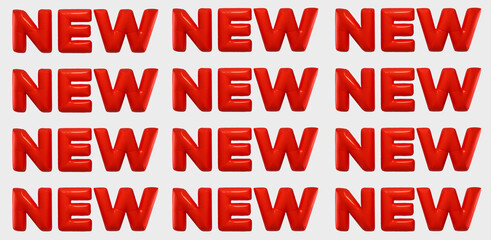 New isolated red balloon typography campaign greeting in white background. 3D rendering