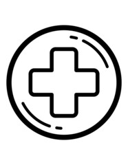 Obraz premium Medicine Cross Flat Icon Isolated On White Background