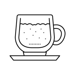 white coffee line icon vector illustration