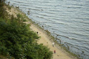 People walking on the beach in Poland, Gdynia
